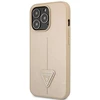 Guess GUHCP14XPSATLE Apple iPhone 14 Pro Max 6,7″ beige kietas dėklas SaffianoTriangle Logo