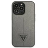 Guess GUHCP14XPSATLG Apple iPhone 14 Pro Max 6,7″ sidabrinis kietas dėklas SaffianoTriangle Logo