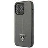 Guess GUHCP14XPSATLG Apple iPhone 14 Pro Max 6,7″ sidabrinis kietas dėklas SaffianoTriangle Logo