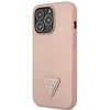 Guess GUHCP14XPSATLP Apple iPhone 14 Pro Max 6,7″ rožinės spalvos kietas dėklas SaffianoTriangle Logo
