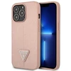 Guess GUHCP14XPSATLP Apple iPhone 14 Pro Max 6,7″ rožinės spalvos kietas dėklas SaffianoTriangle Logo