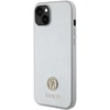 Guess dėklas, skirtas iPhone 15 Plus 6,7 GUHCP15MPS4DGPS sidabrinis HC PU 4G Metal Logo Strass