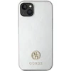Guess dėklas, skirtas iPhone 15 Plus 6,7 GUHCP15MPS4DGPS sidabrinis HC PU 4G Metal Logo Strass