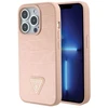Dėklas GUESS GUHCP15XPCRTHCP IPHONE 15 PRO MAX Rožinis/Rožinis HARDCASE CROCO TRIANGLE METAL LOGO