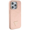 Dėklas GUESS GUHCP15XPCRTHCP IPHONE 15 PRO MAX Rožinis/Rožinis HARDCASE CROCO TRIANGLE METAL LOGO
