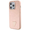 Dėklas GUESS GUHCP15XPCRTHCP IPHONE 15 PRO MAX Rožinis/Rožinis HARDCASE CROCO TRIANGLE METAL LOGO