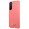 Guess GUHCS22MLSLMGFU S22+ S906 fuchsia kietas dėklas Silicone Script Metal Logo