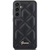 Guess GUHCS23FEPSQSQSK S23 FE S711 juodos spalvos kietas dėklas Quilted Metal Logo