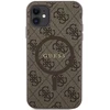 Dėklas GUESS GUHMN61G4GFRW IPHONE 11 6.1 " / XR BROWN / BROWN HARDCASE 4G COLLECTION LEATHER METAL LOGO MAGSAFE