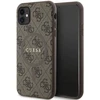 Dėklas GUESS GUHMN61G4GFRW IPHONE 11 6.1 " / XR BROWN / BROWN HARDCASE 4G COLLECTION LEATHER METAL LOGO MAGSAFE