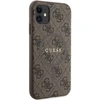 Dėklas GUESS GUHMN61G4GFRW IPHONE 11 6.1 " / XR BROWN / BROWN HARDCASE 4G COLLECTION LEATHER METAL LOGO MAGSAFE
