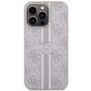 Guess GUHMP13LP4RPSP Apple iPhone 13 Pro / 13 6,1″ rožinės spalvos kietas dėklas 4G Printed Stripes MagSafe