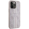Guess GUHMP13LP4RPSP Apple iPhone 13 Pro / 13 6,1″ rožinės spalvos kietas dėklas 4G Printed Stripes MagSafe