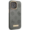 Guess GUHMP13LSAPSTG Apple iPhone 13 Pro / 13 6,1″ pilkas kietas dėklas Peony Logo Plate MagSafe