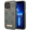 Guess GUHMP13LSAPSTG Apple iPhone 13 Pro / 13 6,1″ pilkas kietas dėklas Peony Logo Plate MagSafe
