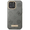 Guess GUHMP13LSAPSTG Apple iPhone 13 Pro / 13 6,1″ pilkas kietas dėklas Peony Logo Plate MagSafe