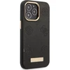 Guess GUHMP13LSAPSTK Apple iPhone 13 Pro / 13 6,1″ juodos spalvos kietas dėklas Peony Logo Plate MagSafe