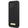 Guess GUHMP13LSPLK Apple iPhone 13 Pro / 13 6,1″ juodos spalvos kietas dėklas Silicone Logo Plate MagSafe