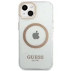 Guess GUHMP13MHTRMD Apple iPhone 13 / 14 / 15 6.1″ auksinis kietas dėklas Metal Outline Magsafe