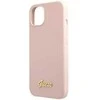 Guess GUHMP13MLSLMGLP iPhone 13 6.1 šviesiai rožinis/šviesiai rožinis deklas Silikoninis Script Gold Logo Magsafe