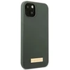 Guess GUHMP13MSBPLA Apple iPhone 13 / 14 / 15 6.1″ khaki kietas dėklas Silicone Logo Plate MagSafe
