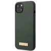 Guess GUHMP13MSBPLA Apple iPhone 13 / 14 / 15 6.1″ khaki kietas dėklas Silicone Logo Plate MagSafe