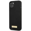 Guess GUHMP13MSPLK Apple iPhone 13 / 14 / 15 6.1″juodos spalvos kietas dėklas Silicone Logo Plate MagSafe