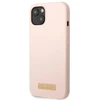 Guess GUHMP13SSBPLP Apple iPhone 13 mini 5,4″ rožinės spalvos kietas dėklas Silicone Logo Plate MagSafe