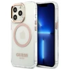 Guess GUHMP13XHTRMD Apple iPhone 13 Pro Max 6,7″ auksinis kietas dėklas Metal Outline Magsafe