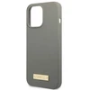 Guess GUHMP13XSPLG Apple iPhone 13 Pro Max 6,7″ pilkas kietas dėklas Silicone Logo Plate MagSafe