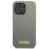 Guess GUHMP13XSPLG Apple iPhone 13 Pro Max 6,7″ pilkas kietas dėklas Silicone Logo Plate MagSafe