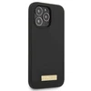 Guess GUHMP13XSPLK Apple iPhone 13 Pro Max 6,7″ juodos spalvos kietas dėklas Silicone Logo Plate MagSafe
