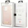 Guess GUHMP13XSPLP iPhone 13 Pro Max 6.7 rožinės/rožinės spalvos deklas Silikono logotipas MagSafe plokštelė