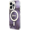 Guess GUHMP14LHTMRSU Apple iPhone 14 Pro 6.1″ violetinės spalvos kietas dėklas Golden Marble MagSafe