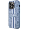 Guess telefono dėklas iPhone 14 Pro 6,1 GUHMP14LP4RPSB mėlynas hardtelefono dėklas Magsafe 4G Printed Stripes