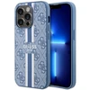 Guess telefono dėklas iPhone 14 Pro 6,1 GUHMP14LP4RPSB mėlynas hardtelefono dėklas Magsafe 4G Printed Stripes