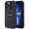 Guess GUHMP14LPSAHMCK Apple iPhone 14 Pro 6.1″ juodos spalvos kietas dėklas Saffiano MagSafe