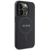 Guess GUHMP14LPSAHMCK Apple iPhone 14 Pro 6.1″ juodos spalvos kietas dėklas Saffiano MagSafe