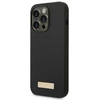 Guess GUHMP14LSBPLK Apple iPhone 14 Pro 6,1″ juodos spalvos kietas dėklas Silicone Logo Plate MagSafe