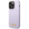 Guess telefono dėklas iPhone 14 Pro 6,1 GUHMP14LSBPLU violetinė hard telefono dėklas Liquid Silikoninis Logo MagSafe