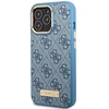 Apple iPhone 14 Pro Guess Dėklas 4G Logo Plate MagSafe mėlynos spalvos