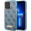 Apple iPhone 14 Pro Guess Dėklas 4G Logo Plate MagSafe mėlynos spalvos