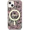 Dėklas GUESS GUHMP14MHCFWSP IPHONE 14 PLUS / / 15 PLUS 6.7 "Rožinis / Rožinis HARDCASE FLOWER MAGSAFE