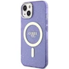 Dėklas GUESS GUHMP14MHCGUG IPHONE 14 PLUS / 15 PLUS 6.7 "PURPLE / PURPLE HARDCASE GLITTER GOLD MAGSAFE