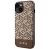 Guess GUHMP14MHGCFSEW Apple iPhone 14 Plus / 15 Plus 6.7″ rudos spalvos kietas dėklas GCube Stripes MagSafe