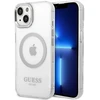 Guess GUHMP14MHTRMS Apple iPhone 14 Plus / 15 Plus 6.7″ sidabrinis kietas dėklas Metal Outline Magsafe