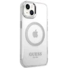 Guess GUHMP14MHTRMS Apple iPhone 14 Plus / 15 Plus 6.7″ sidabrinis kietas dėklas Metal Outline Magsafe
