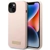 Dėklas GUESS GUHMP14MSBPLP IPHONE 14 PLUS / 15 PLUS 6.7 "Rožinis / Rožinis HARD CASE SILICONE PLATE MAGSAFE LOGO