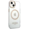 Guess GUHMP14SHTRMD Apple iPhone 14 / 15 / 13 6.1″ auksinis kietas dėklas Metal Outline Magsafe