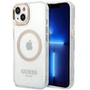 Guess GUHMP14SHTRMD Apple iPhone 14 / 15 / 13 6.1″ auksinis kietas dėklas Metal Outline Magsafe